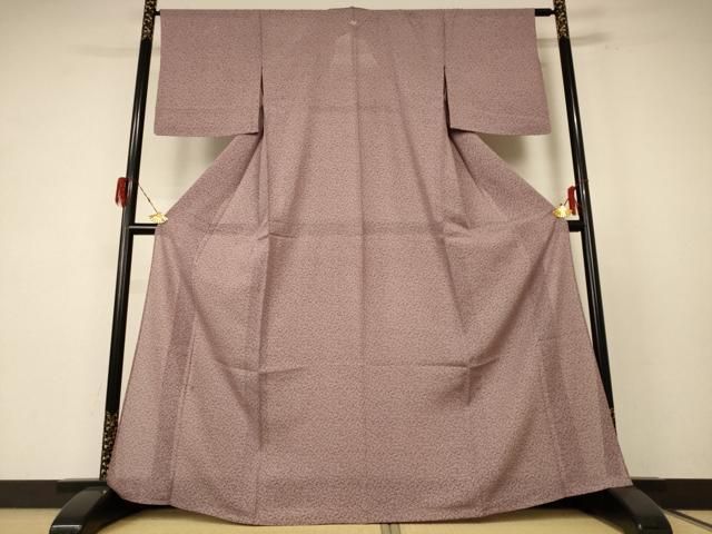 平和屋着物＊夏物 小紋 絽 葉づくし 正絹 jd