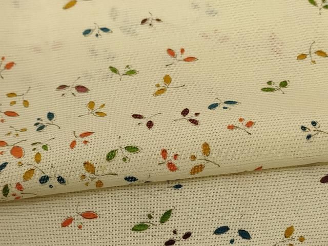  平和屋着物＊夏物 小紋 絽 舞葉文 正絹 jd 小紋 着物