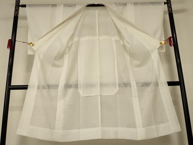 平和屋着物＊夏物 長襦袢 絽 扇面花紋紗 白色 洗える着物 jd