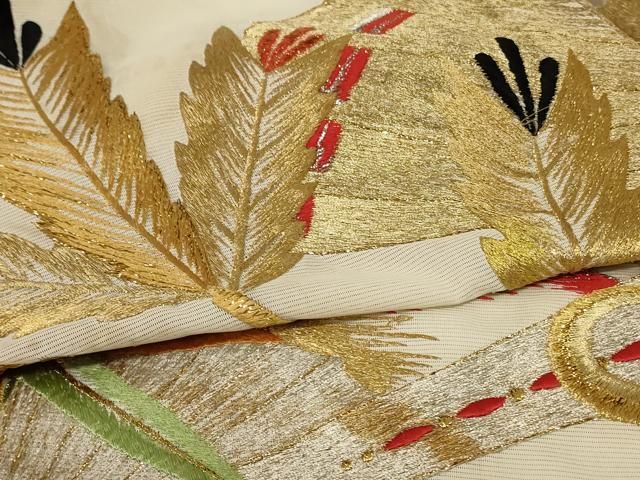 平和屋着物＊夏物 振袖 絽 刺繍 松葉文 金銀糸 洗える着物 AABF1593jd