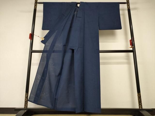 平和屋着物＊夏物 色無地 縦絽 流水文紗 褐返色 正絹 jd