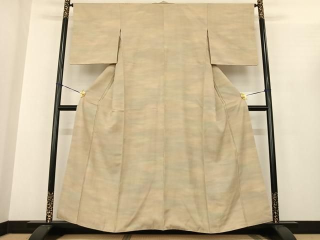 平和屋着物●上質な紬 霞文 正絹 fy