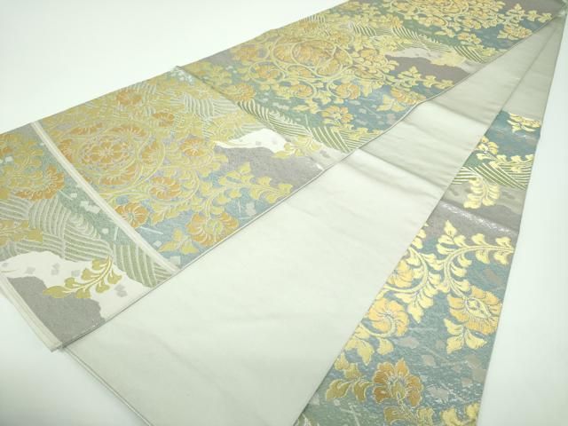 平和屋着物○西陣 川島織物 六通柄 本袋帯 花唐草文 金銀糸 正絹 逸品