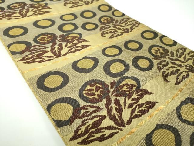 平和屋着物●両面 六通柄帯 世界自然遺産 屋久杉 金銀糸 正絹 ps