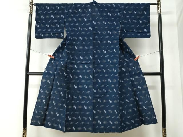 平和屋着物▽本場琉球絣 綿琉球 単衣 琉球絣文様 綿 逸品 CABB4687yc