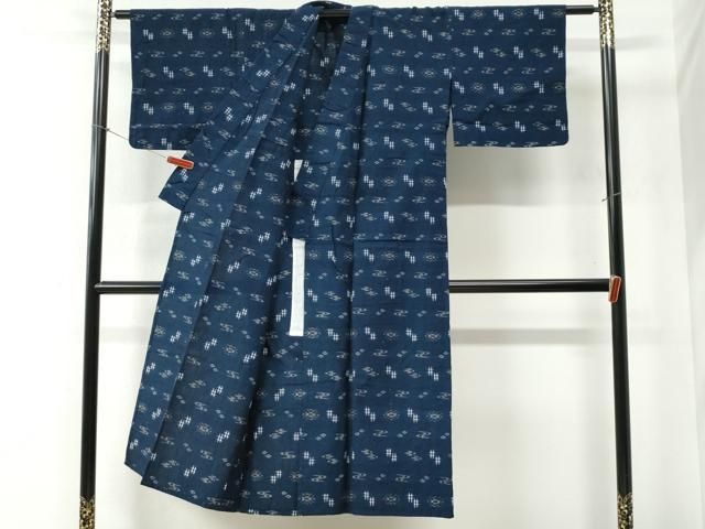 平和屋着物▽本場琉球絣 綿琉球 単衣 琉球絣文様 綿 逸品 CABB4687yc