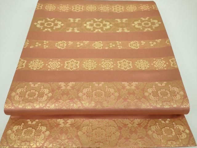 平和屋着物●西陣織 陰山織物謹製 箔屋清兵衛 六通柄袋帯 草木染 飛鳥間道 金糸 正絹 ♥ ps