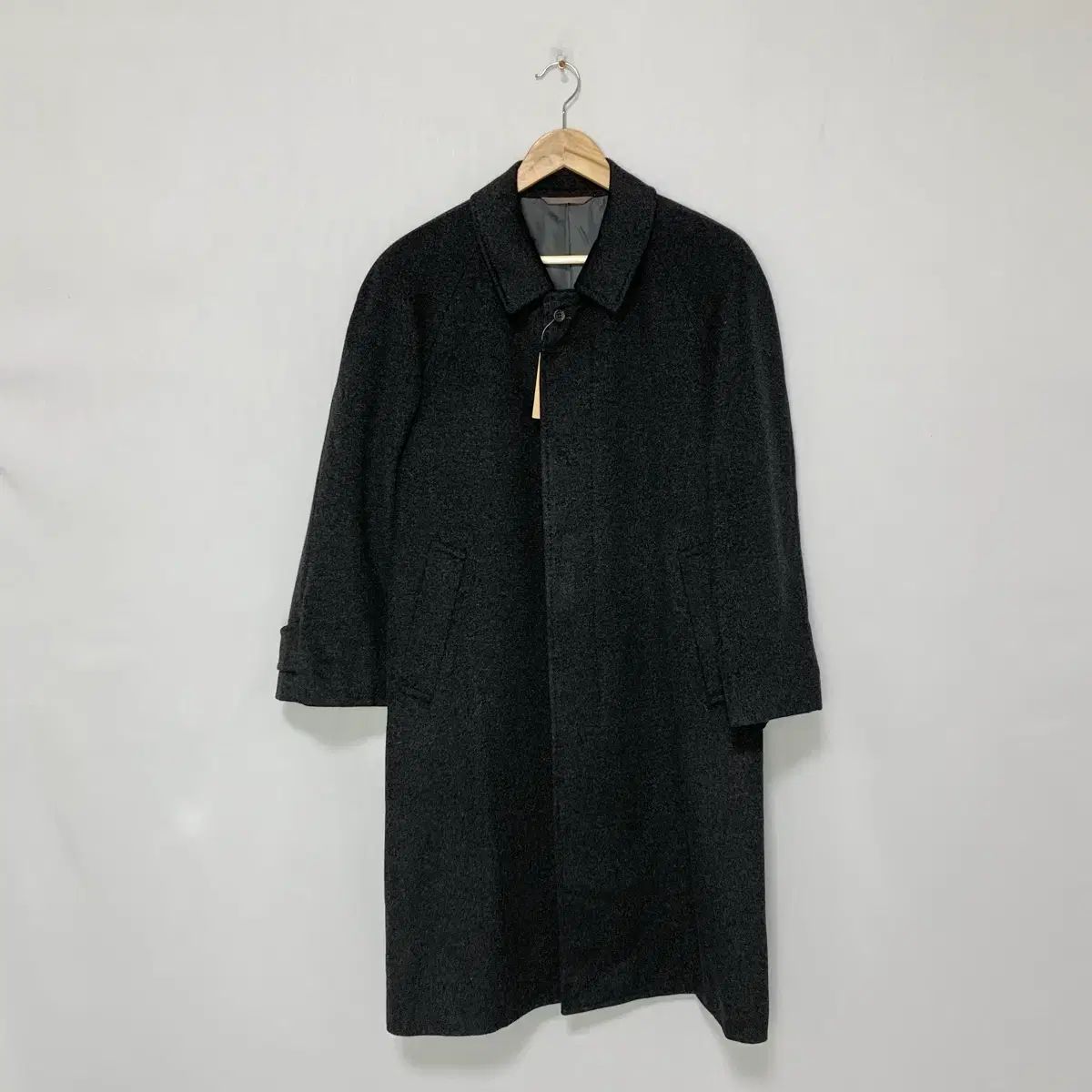 日本ヴィンテージ カシミア ロングコート チャコール ユニセックス
