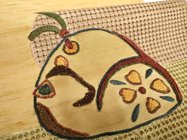 平和屋着物○中国三大刺繍 スワトウ相良刺繍 汕頭相良刺繍 総刺繍 太鼓