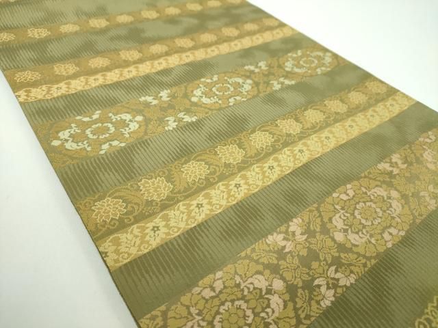 平和屋着物●西陣織 陰山織物謹製 箔屋清兵衛 六通柄袋帯 名物裂花文 金糸 正絹 ps