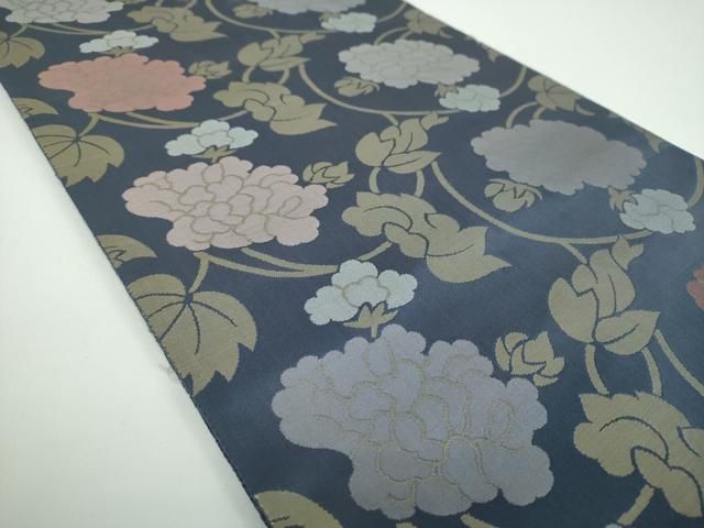 平和屋着物●西陣織 陰山織物謹製 箔屋清兵衛 六通柄袋帯 蔓牡丹文 金糸 正絹 ps