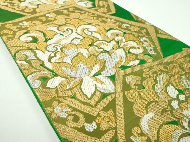 平和屋着物●西陣 川島織物 全通柄袋帯 唐織 亀甲更紗花文 金銀糸 松坂屋扱い 正絹 ps