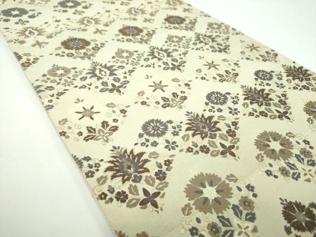 平和屋着物●六通柄袋帯 唐織 更紗花文 金糸 正絹 ps