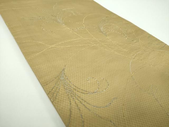 平和屋着物●龍村平蔵製 丸帯 いとすすき錦 金銀糸 正絹 ps