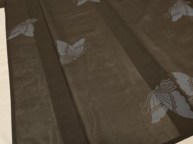 平和屋着物＊夏物 本場大島紬 夏大島 160亀甲 舞蝶文 正絹 逸品