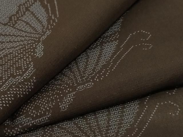 平和屋着物＊夏物 本場大島紬 夏大島 160亀甲 舞蝶文 正絹 jd