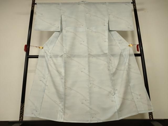 平和屋着物＊夏物 小紋 絽 流水舞花文 洗える着物 jd