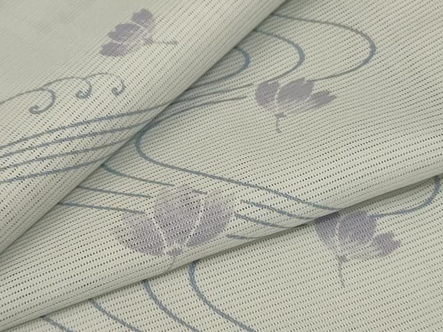 平和屋着物＊夏物 小紋 絽 流水舞花文 洗える着物 jd