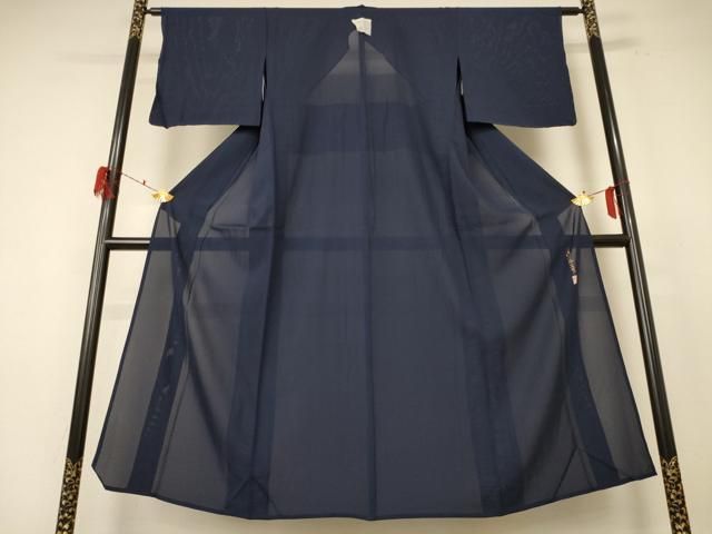 平和屋着物＊夏物 本加賀友禅作家 成竹登茂男 監修 色無地 絽 青褐色 洗える着物 ♥ jd