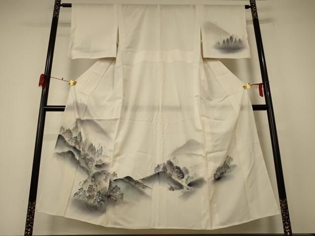 平和屋着物＊夏物 訪問着 絽 風景文 暈し染め 正絹 jd