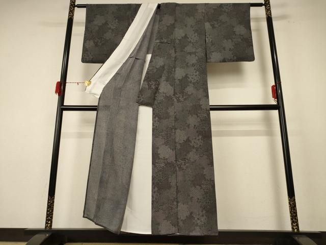 平和屋着物＊夏物 江戸小紋 縦絽 寄せ小紋柄 正絹 逸品 AABF1656jd