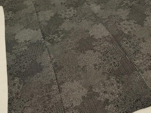 平和屋着物＊夏物 江戸小紋 縦絽 寄せ小紋柄 正絹 逸品 AABF1656jd