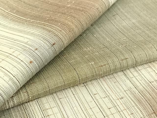 平和屋着物▽ぜんまい紬 単衣 霞文 暈し染め 正絹 逸品 AABF2749jh