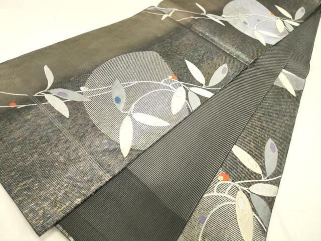  平和屋着物▽六通柄袋帯 スリーシーズン 春夏秋 枝葉文 金銀糸 引箔 正絹 cm 袋帯 帯