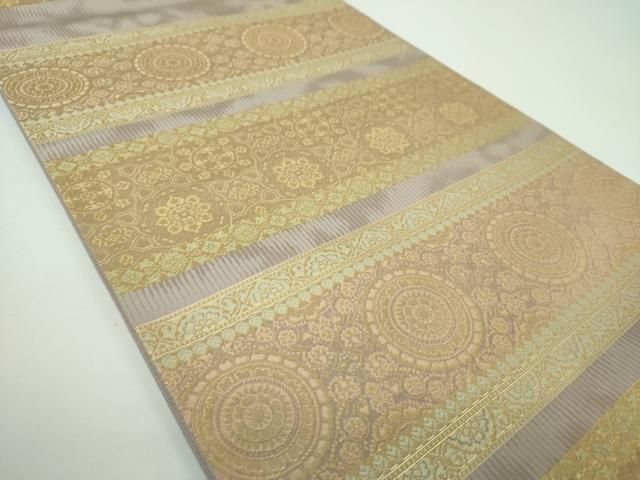 平和屋着物●西陣織 陰山織物謹製 箔屋清兵衛 六通柄袋帯 正倉院 金糸 正絹 ps