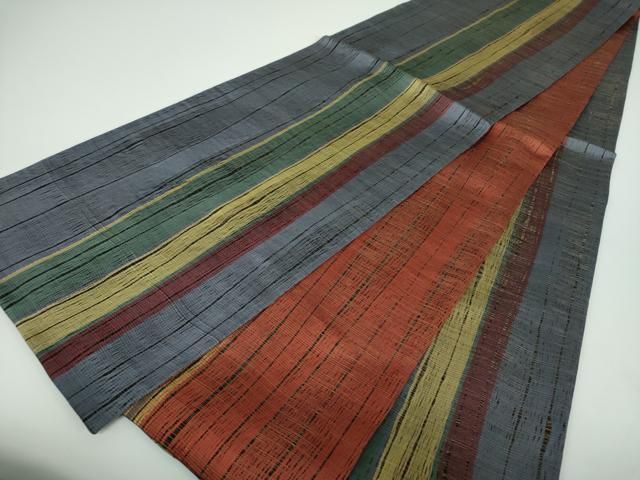 平和屋着物○本場筑前博多織 草木染 手織工房 染匠：小森 両面 全通柄