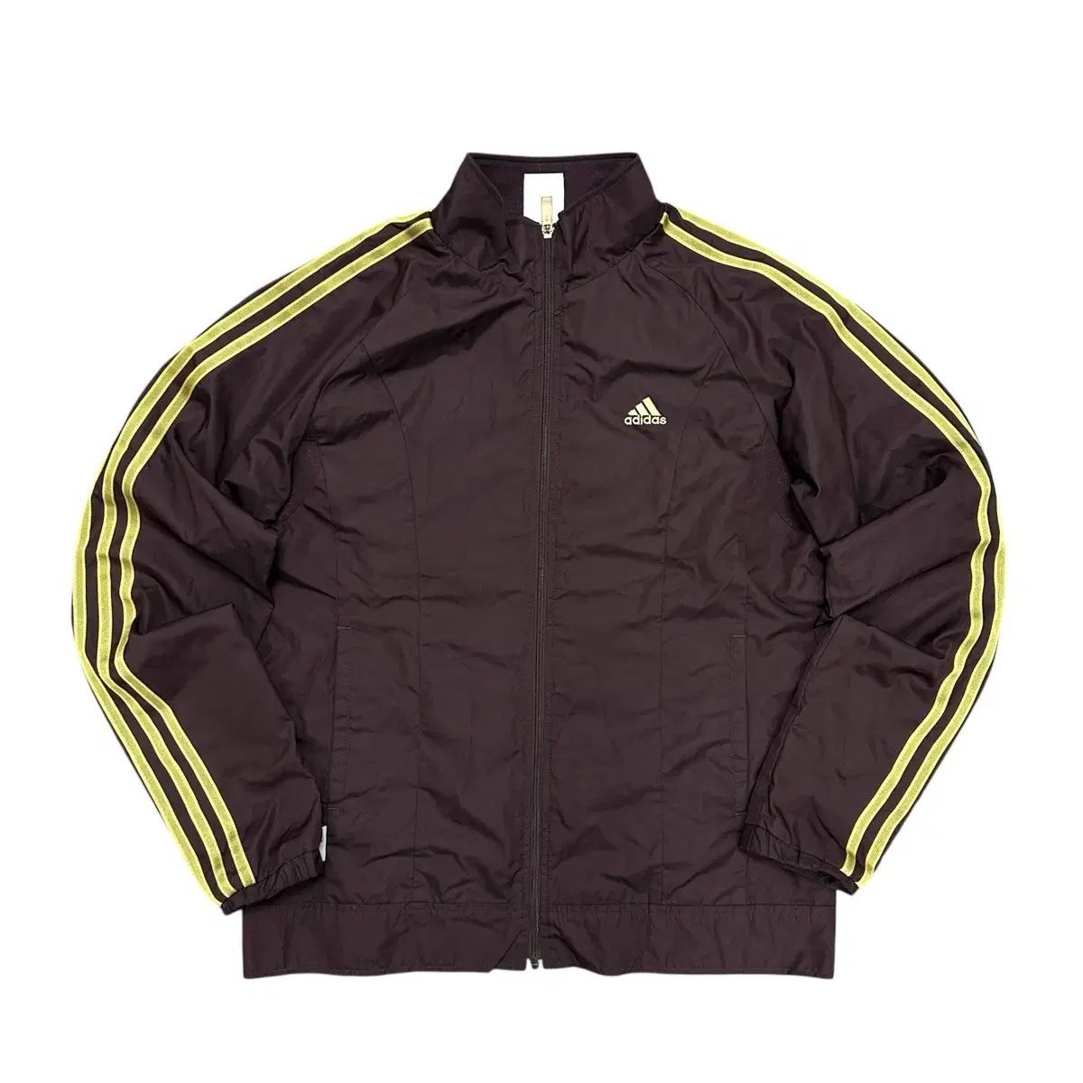 adidas ウィメンズ ブラウン GOLD 3本線 ウィンドブレーカー L
