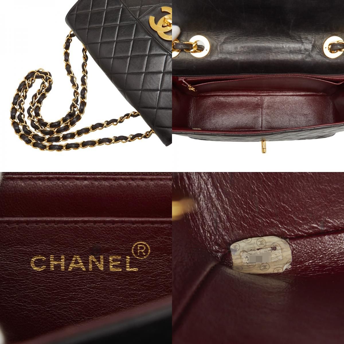 シャネル ココマーク マトラッセ チェーン ショルダーバッグ ブラック