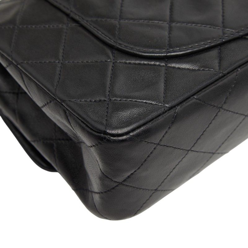 シャネル ココマーク マトラッセ23 ダブルフラップ チェーン ショルダーバッグ ブラック ラムスキン レディース CHANEL 【中古】 シャネル ココマーク マトラッセ23 ダブルフラップ チェーンショルダー