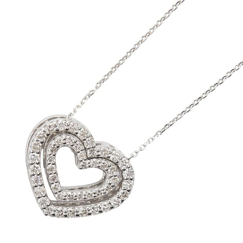 ハートモチーフ K 18 WG ホワイトゴールド レディース 1 0241897