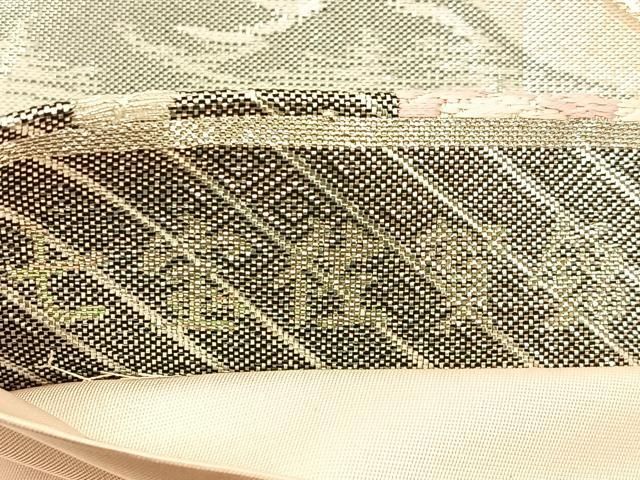 平和屋着物◎七宝佐賀錦 六通柄袋帯 唐織 風景花蝶文 金銀糸 正絹 逸品