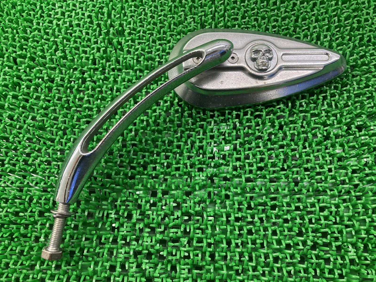 ハーレー ミラー 左 社外 中古 バイク 部品 ウィリーGスカル風 鉄製