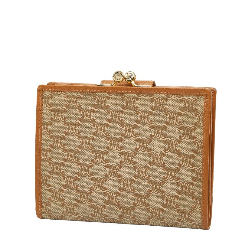 セリーヌ マカダム ブラウン ベージュ PVC レザー レディース CELINE