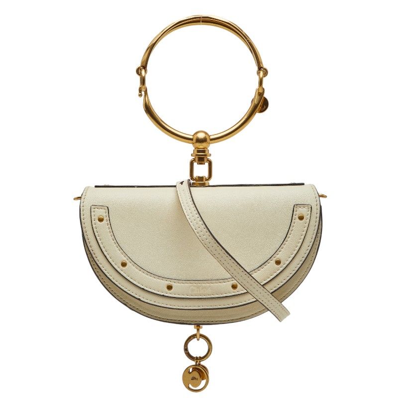 クロエ ナイル ミノディエール ブレスレットバッグ ハンドバッグ ショルダーバッグ 2 WAY ホワイト レザー レディース Chloe 1 0248519