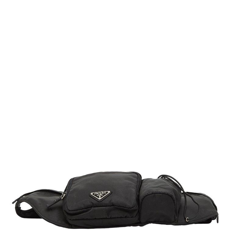 プラダ 三角ロゴプレート ボディバッグ ウエストバッグ ブラック