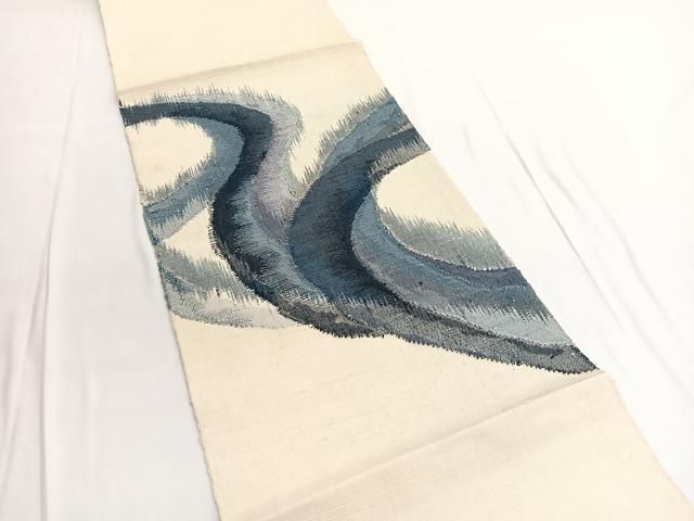 平和屋着物◎八寸名古屋帯 紬地 流水文様 正絹 逸品 BAAV9731hv - メルカリ