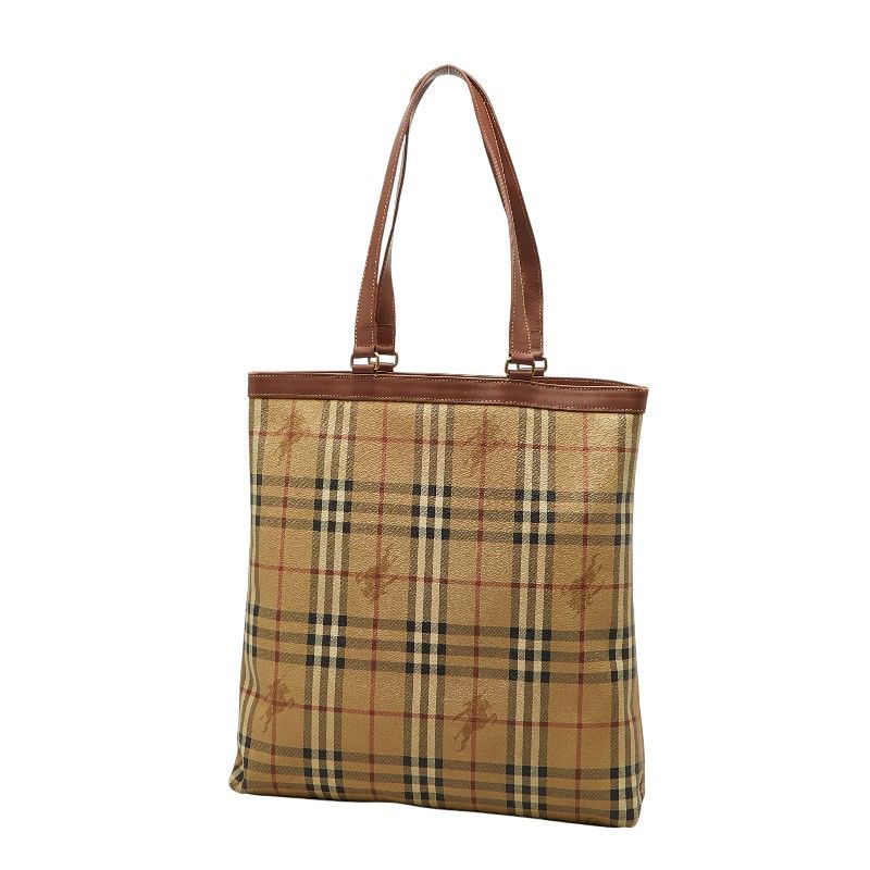 バーバリー ノバチェック シャドーホース ベージュ マルチカラー PVC