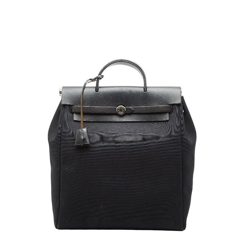 エルメス エールバッグ アドPM リュック バックパック ブラック トワルオフィシエ レザー レディース HERMES 1 0250250
