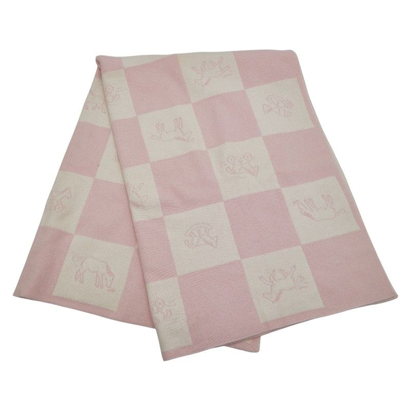 エルメス ベビー ブランケット アダダ エルメス ベビーブランケット アダダ 木馬 ホワイト ピンク コットン