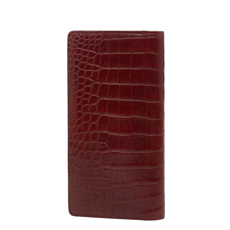 ルイ ヴィトン ポルトフォイユ ブラザ クロコ型押し 二つ折り財布 長財布 札入れ ワインレッド ボルドー レザー エキゾチックレザー レディース LOUIS VUITTON 1 0250277