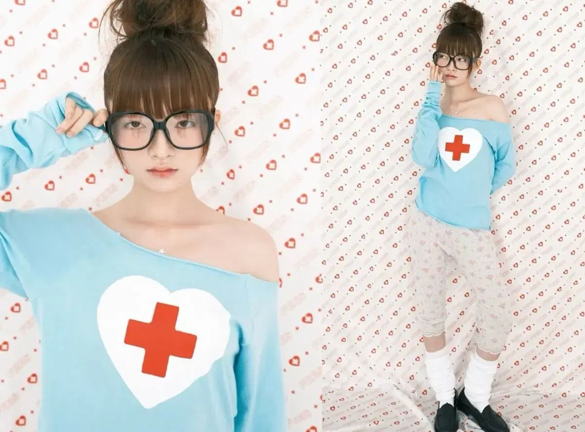 ショップフェアリー チェリーカットオフハートTシャツ