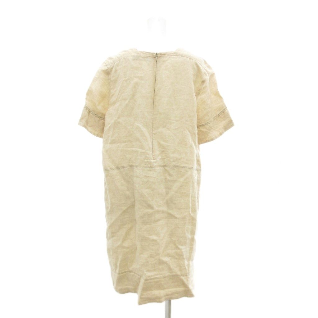 MARINA RINALDI ワンピース Vネック 半袖 ひざ丈 ベージュ JS GY 61