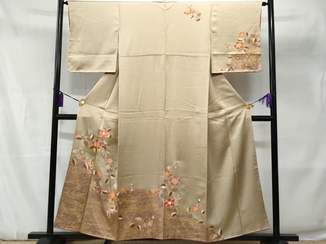 平和屋着物□訪問着 枝花文 金銀彩 正絹 逸品 未使用 CABA7972fb