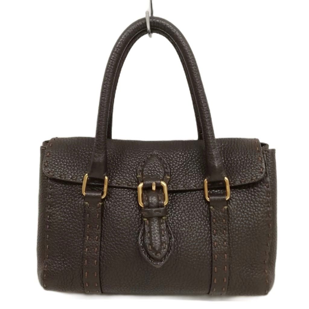 フェンディ FENDI セレリア ミニ リンダ ハンドバッグ レザー ダーク