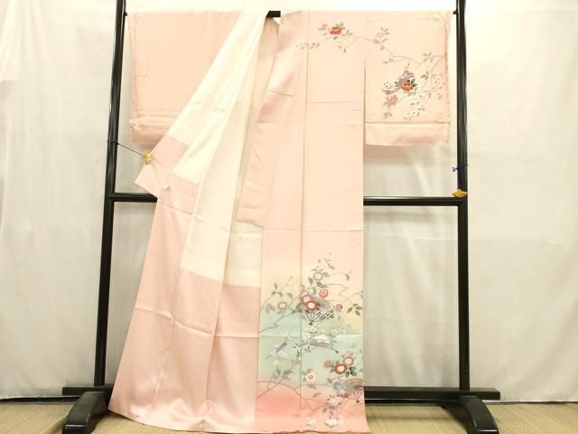 平和屋着物□訪問着 扇面花文 暈し染め 金銀彩 やまと誂製 正絹 逸品