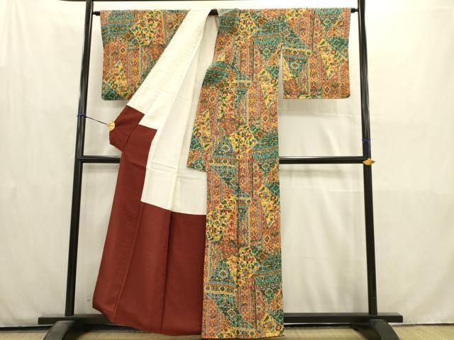 平和屋着物□上質な小紋 更紗花文 正絹 逸品 AABD1388ma - メルカリ